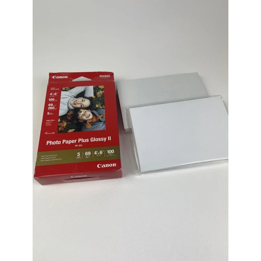 Media Canon PP-201 Photo Paper Plus Glossy II 4x6 inch Approx 80 Sheets